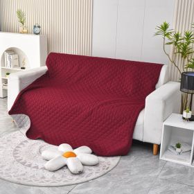 Pet Warm Waterproof Brushed Sofa Cushion (Option: Wine Red-210x260cm)